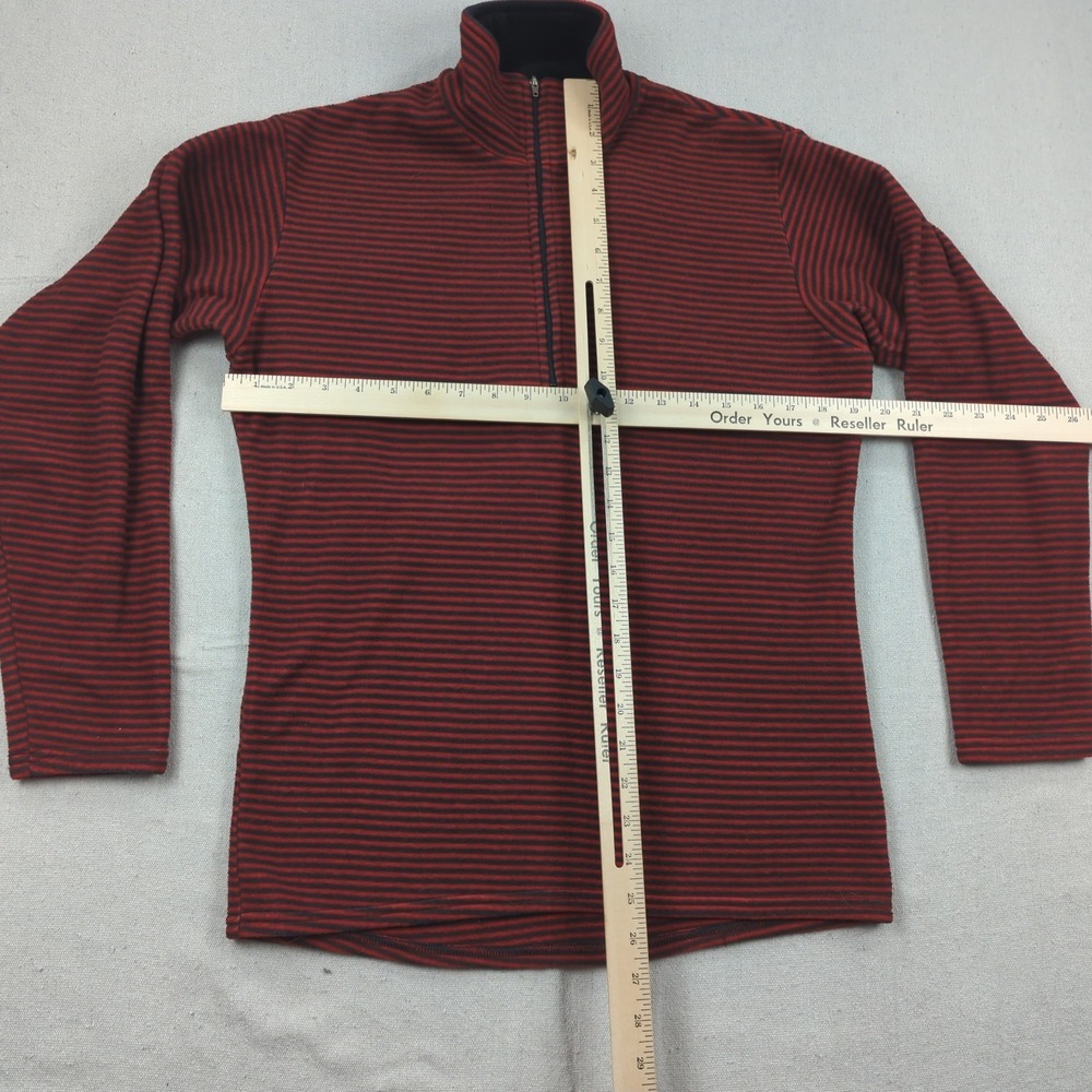 Vtg Patagonia Fleece Jacket Mens Small Red Striped Capilene 1/4 Zip Made in USA - Picture 4 of 13